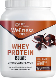 Life Extension Wellness Code Whey Protein Isolate Chocolate -- 15.4 oz