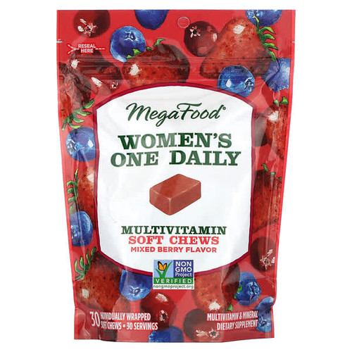 <img alt="MegaFood, Womens One Daily Multivitamin, Mixed Berry, 30 Individually Wrapped Soft Chews" title="MegaFood, Womens One Daily Multivitamin, Mixed Berry, 30 Individually Wrapped Soft Chews,051494103722"