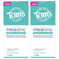 Toms of Maine Prebiotic Deodorant Clean Coast -- 2.1 oz Each / Pack of 2