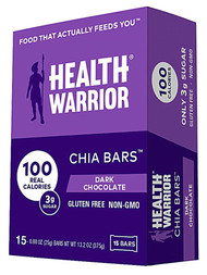 Health Warrior Chia Bars Gluten Free Vegan Dark Chocolate -- 15 Bars