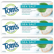 Toms of Maine Sea Salt Anticavity Toothpaste Refreshing Mint -- 4.7 oz Each / Pack of 3