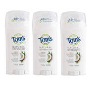 Toms of Maine Womens Natural Strength Stick Deodorant Fresh Coconut -- 2.1 oz Each / Pack of 3