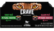 Crave Premium Natural Cat Food Turkey Pate/Salmon Pate -- 1.32 oz Each / Pack of 24