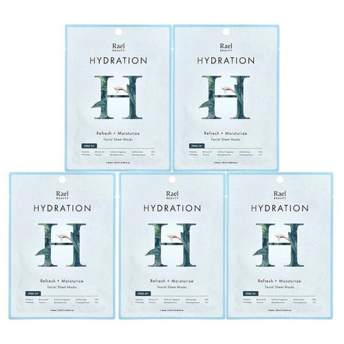 <img alt="Rael, Beauty, Hydration Facial Beauty Sheet Masks, 5 Sheets, 0.84 fl oz (25 ml) Each" title="Rael, Beauty, Hydration Facial Beauty Sheet Masks, 5 Sheets, 0.84 fl oz (25 ml) Each,810027130488"