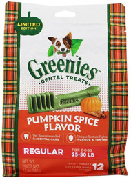Greenies Dental Treats for Dogs Regular Size Pumpkin Spice -- 12 Dog Treats