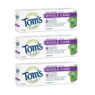 Toms of Maine Whole Care Anticavity Toothpaste Spearmint -- 4 oz Each / Pack of 3