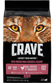 Crave Indoor Adult Cat Food Chicken & Salmon -- 4 lbs