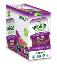 Sprout Organic Baby Food Veggie Power Purple Carrot with Strawberry Grape & Sweet Potato -- 4 oz Each / Pack of 6