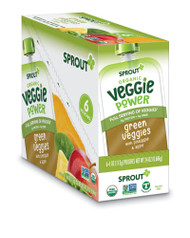 Sprout Organic Baby Food Veggie Power Green Veggies with Pineapple & Apple -- 4 oz Each / Pack of 6