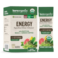 BareOrganics Energy Superfood Water Enhancer Natural Citrus -- 12 Stick Packets