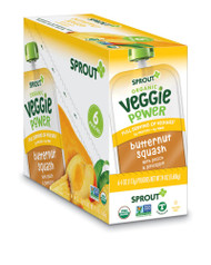 Sprout Organic Baby Food Veggie Power Butternut Squash with Peach & Pineapple -- 4 oz Each / Pack of 6