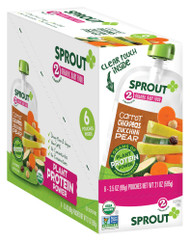 Sprout Organic Baby Food Carrot Chickpeas Zucchini Pear Stage 2 -- 3.5 oz Each / Pack of 6