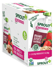 Sprout Organic Baby Food Mixed Berry Oatmeal Stage 2 -- 3.5 oz Each / Pack of 6