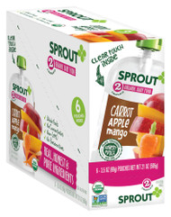 Sprout Organic Baby Food Carrot Apple Mango Stage 2 -- 3.5 oz Each / Pack of 6