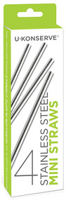U Konserve Stainless Steel Mini Straws -- 4 Pack
