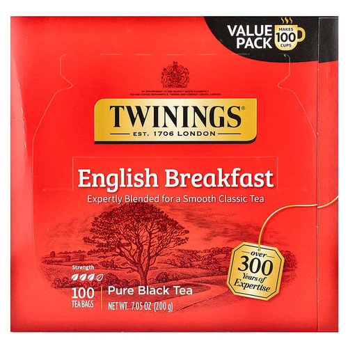 <img alt="Twinings, Pure Black Tea, English Breakfast, 100 Tea Bags, 7.05 oz (200 g)" title="Twinings, Pure Black Tea, English Breakfast, 100 Tea Bags, 7.05 oz (200 g),070177236748"