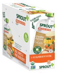 Sprout Organic Baby Food Creamy Vegetables with Chicken Stage 3 -- 4 oz Each / Pack of 6