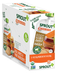 Sprout Organic Baby Food Root Vegetables Apple with Beef Stage 3 -- 4 oz Each / Pack of 6