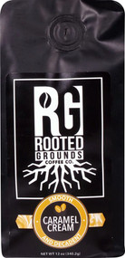 Rooted Grounds Ground Coffee Caramel Cream -- 12 oz