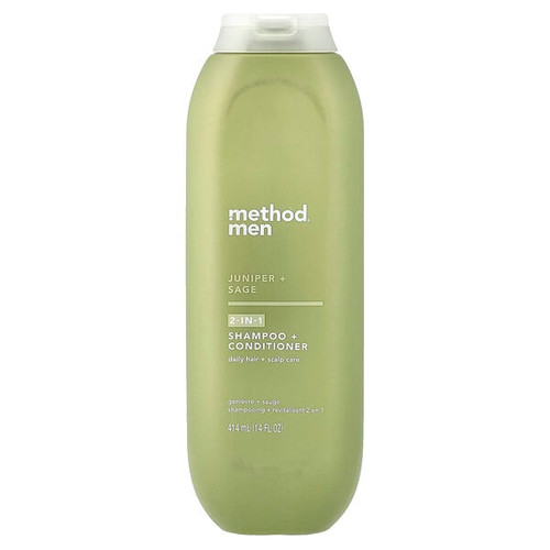 <img alt="Method, Men, 2-In-1 Shampoo + Conditioner, Juniper + Sage, 14 fl oz (414 ml)" title="Method, Men, 2-In-1 Shampoo + Conditioner, Juniper + Sage, 14 fl oz (414 ml),843536101168"