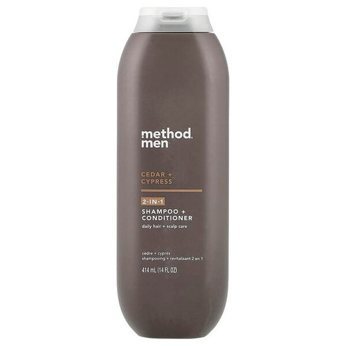<img alt="Method, Men, 2-In-1 Shampoo + Conditioner, Cedar + Cypress, 14 fl oz (414 ml)" title="Method, Men, 2-In-1 Shampoo + Conditioner, Cedar + Cypress, 14 fl oz (414 ml),843536101151"
