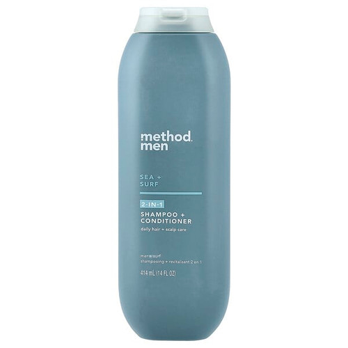 <img alt="Method, Men, 2-in-1 Shampoo + Conditioner, Sea + Surf, 14 fl oz (414 ml)" title="Method, Men, 2-in-1 Shampoo + Conditioner, Sea + Surf, 14 fl oz (414 ml),843536101144"
