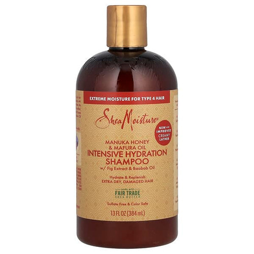 <img alt="SheaMoisture, Manuka Honey & Mafura Oil, Intensive Hydration Shampoo, Extra Dry, Damaged Hair, 13 fl oz (384 ml)" title="SheaMoisture, Manuka Honey & Mafura Oil, Intensive Hydration Shampoo, Extra Dry, Damaged Hair, 13 fl oz (384 ml),764302231042"