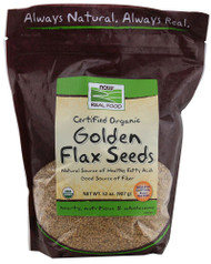 3 PACK of NOW Foods Real Food Certified Organic Golden Flax Seeds -- 32 oz