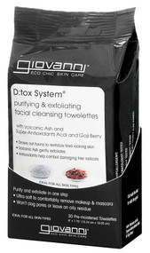 3 PACK of Giovanni D:tox System Facial Cleansing Towelettes -- 30 Towelettes