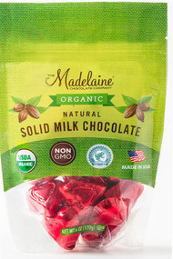 3 PACK of Madelaine Organic Natural Solid Milk Chocolate Red Hearts -- 6 oz