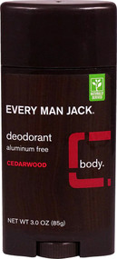 3 PACK of Every Man Jack Deodorant Stick Aluminum Free Cedar Wood -- 3 oz