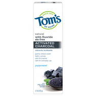 3 PACK OF Toms of Maine Activated Charcoal Anticavity Toothpaste Peppermint -- 4.7 oz