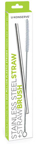 3 PACK of U Konserve Stainless Steel Straw with Straw Brush -- 1 Set