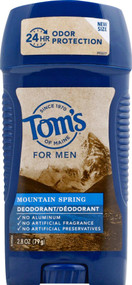 3 PACK of Toms of Maine Long Lasting Mens Wide Stick Deodorant Mountain Spring -- 2.8 oz