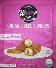 3 PACK of WrawP Organic Veggie Wraps - Energy Morning Cinnamon & Raisin -- 3 Wraps