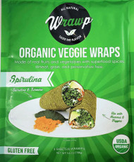 3 PACK of WrawP Organic Veggie Wraps - Spirulina Spirulina & Turmeric -- 3 Wraps