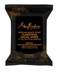 3 PACK OF SheaMoisture, African Black Soap, Clarifying Facial Wipes, 30 Wipes,SheaMoisture, African Black Soap, Clarifying Facial Wipes, 30 Wipes