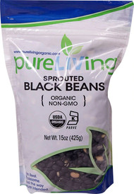 3 PACK of Pure Living Organic Black Beans Sprouted - Dried -- 15 oz