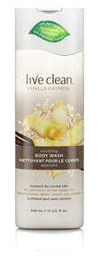 3 PACK of Live Clean Soothing Body Wash Vanilla Oatmeal -- 17 fl oz