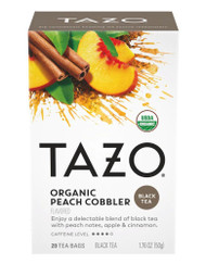 3 PACK of Tazo Organic Black Tea Peach Cobbler -- 20 Tea Bags