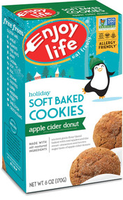 3 PACK of Enjoy Life Holiday Soft Baked Cookies Apple Cider Donut -- 6 oz