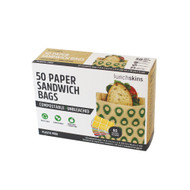 3 PACK of Lunchskins Compostable & Unbleached Kraft Paper Sandwich Bags -- 50 Bags
