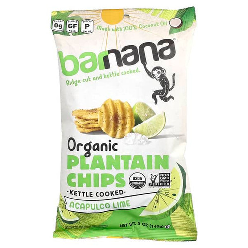 <img alt="Barnana, Organic Plantain Chips, Acapulco Lime, 5 oz (140 g)" title="Barnana, Organic Plantain Chips, Acapulco Lime, 5 oz (140 g),857682003887"