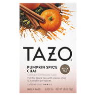 3 PACK of Tazo Chai Pumpkin Spice Black Tea -- 20 Tea Bags