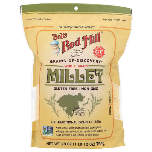 <img alt="Bobs Red Mill, Millet, Whole Grain, Gluten Free, 28 oz (794 g)" title="Bobs Red Mill, Millet, Whole Grain, Gluten Free, 28 oz (794 g),039978124067"