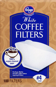 3 PACK of Kroger Cone Coffee Filters No. 4 for 8-12 Cup Coffee Makers White -- 100 Filters