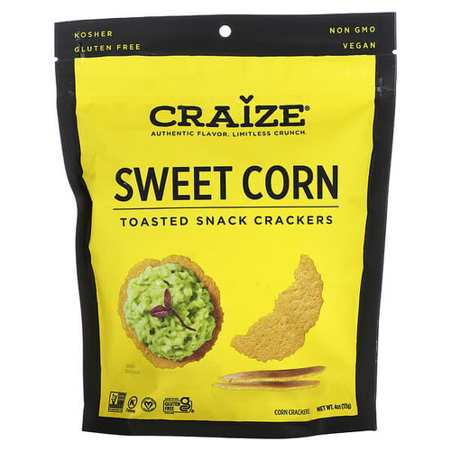 <img alt="Craize, Toasted Snack Crackers, Sweet Corn, 4 oz (113 g)" title="Craize, Toasted Snack Crackers, Sweet Corn, 4 oz (113 g),860001574913"