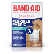 3 PACK of Band-Aid Brand Adhesive Bandages Flexible Fabric -- 30 Bandages