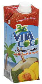 3 PACK of Vita Coco Coconut Water Peach and Mango -- 16.9 fl oz