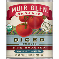 3 PACK of Muir Glen Organic Diced Tomatoes Fire Roasted No Salt Added -- 28 oz